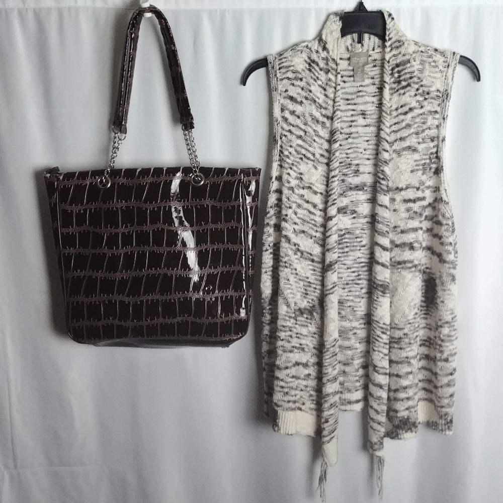Chicos Cardigan Sleeveless Sweater